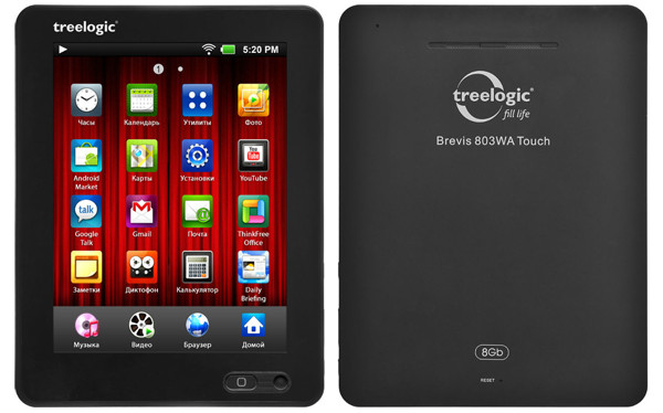 Treelogic Brevis 803 WA 8Gb Touch: планшет с 8-дюймовым экраном на Android 2.1