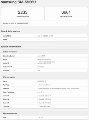 Слившаяся в сеть информация о бенчмарке Samsung Galaxy S24+ Snapdragon 8 Gen 3 свидетельствует о более высокой скорости работы и мощных ядрах фото