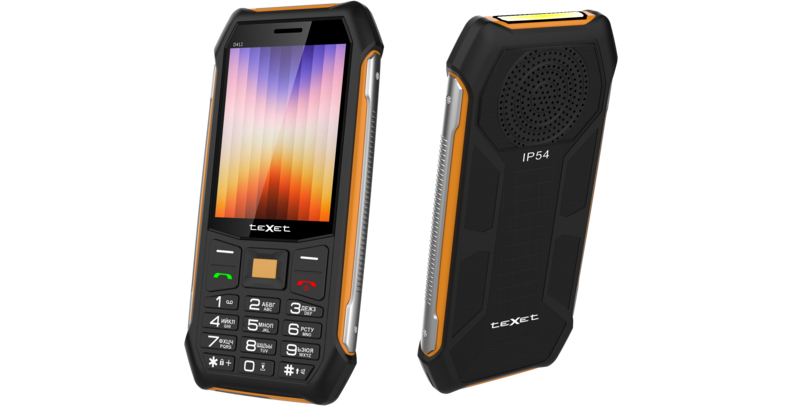 Texet TM-D412: кнопочный телефон с очень крупным экраном и защитой от влаги фото