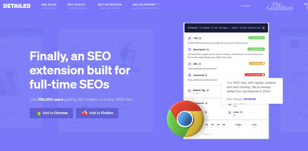 Detailed SEO extension